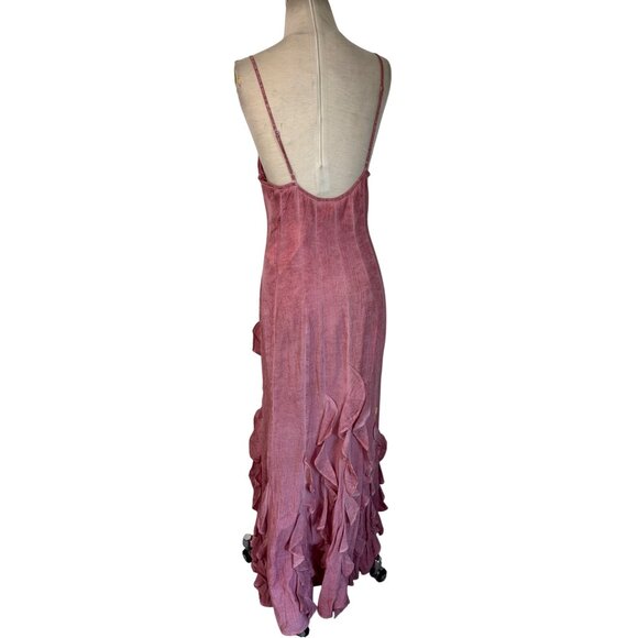 ROCOCO SAND for FWRD Gaia Long Dress in Nude Pink Medium New Womens Maxi - Picture 7 of 9